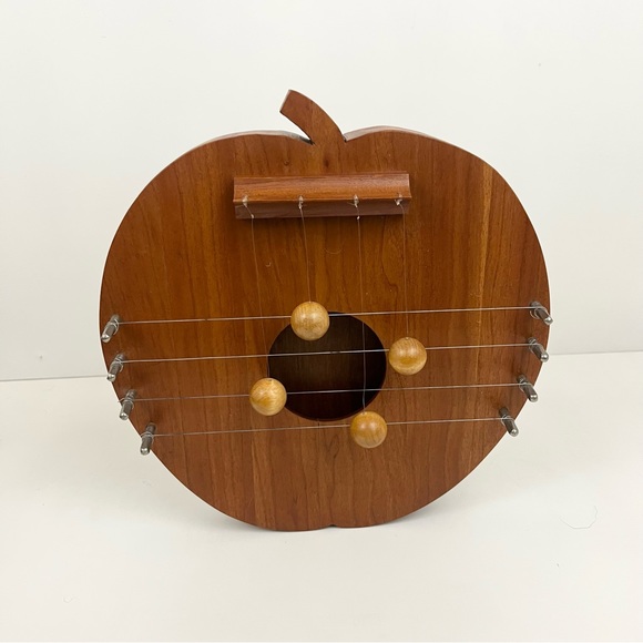 Vintage Appalachian Apple Wooden Door Harp Handcrafted Artist Signed 2001 - Picture 16 of 16